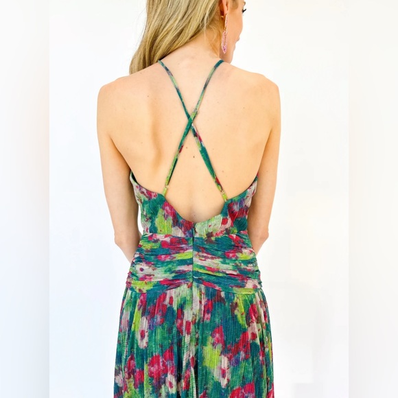 Green Floral Halter Neck Maxi - Picture 4 of 4